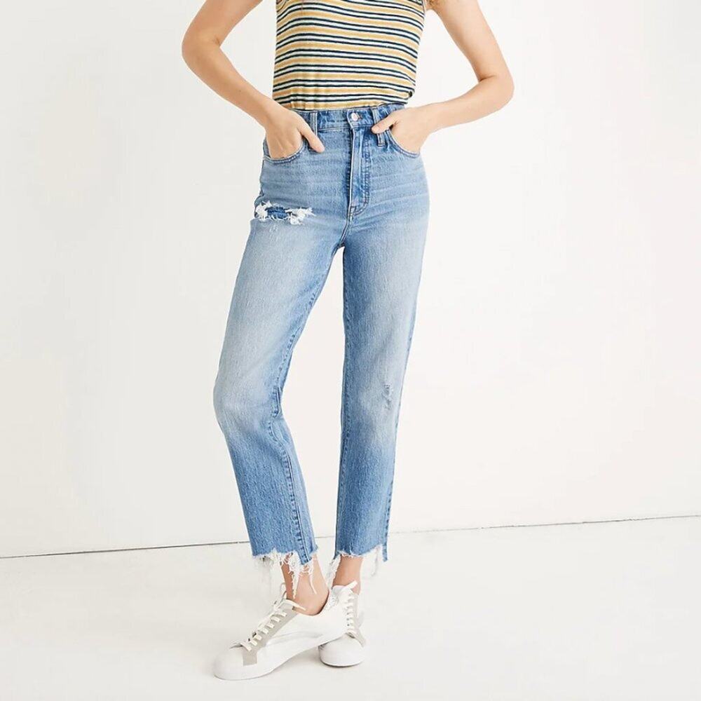 Madewell Classic Straight Jeans in Corrie Wash: Step-Hem Edition